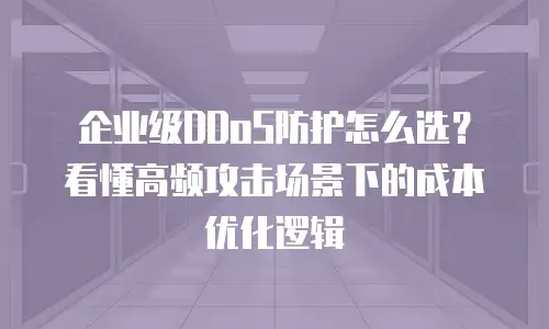 企业级DDoS防护怎么选？看懂高频攻击场景下的成本优化逻辑