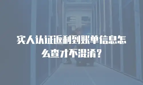 实人认证返利到账单信息怎么查才不混淆？