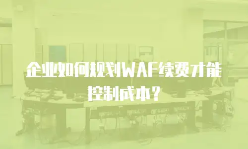 企业如何规划WAF续费才能控制成本？
