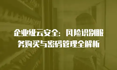 企业级云安全：风险识别服务购买与密码管理全解析