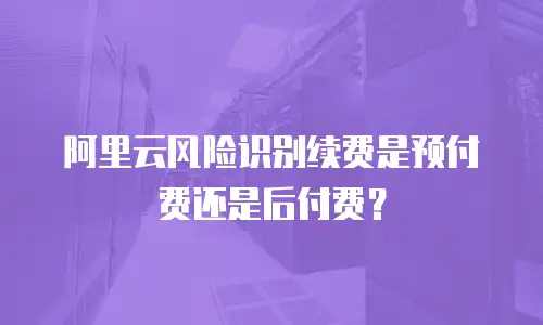 阿里云风险识别续费是预付费还是后付费？