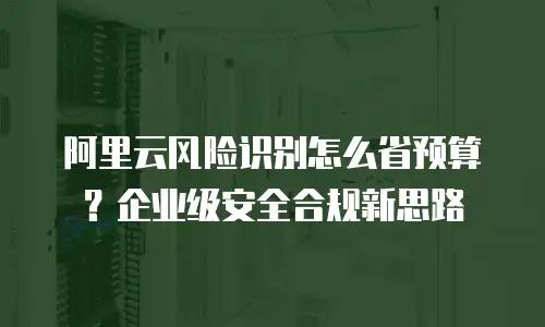 阿里云风险识别怎么省预算？企业级安全合规新思路