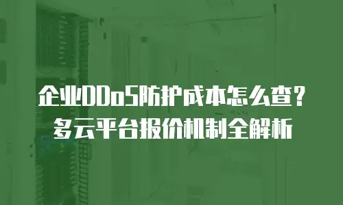 企业DDoS防护成本怎么查？多云平台报价机制全解析