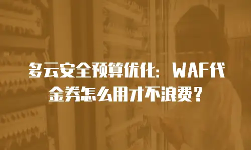 多云安全预算优化：WAF代金券怎么用才不浪费？