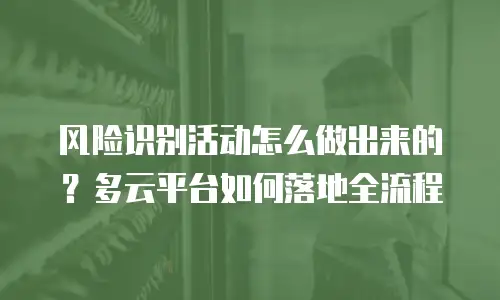 风险识别活动怎么做出来的？多云平台如何落地全流程