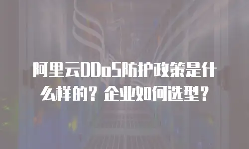 阿里云DDoS防护政策是什么样的？企业如何选型？