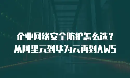 企业网络安全防护怎么选？从阿里云到华为云再到AWS