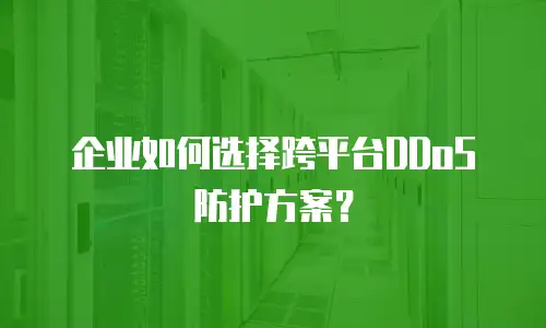 企业如何选择跨平台DDoS防护方案？