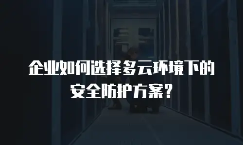 企业如何选择多云环境下的安全防护方案？