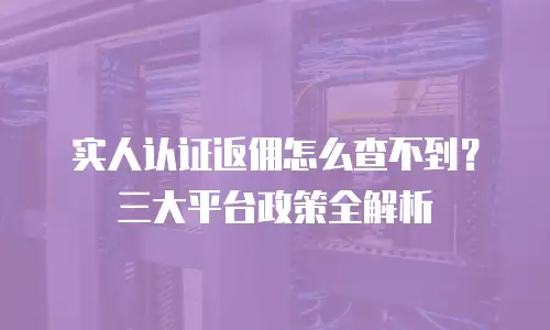 实人认证返佣怎么查不到？三大平台政策全解析