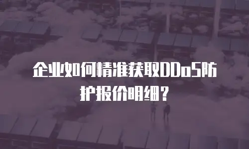 企业如何精准获取DDoS防护报价明细？