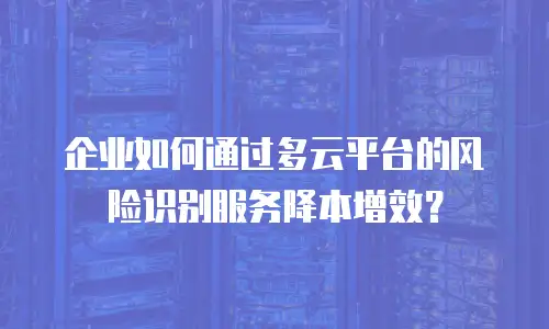 企业如何通过多云平台的风险识别服务降本增效？