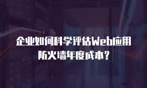 企业如何科学评估Web应用防火墙年度成本？