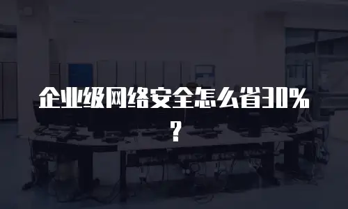 企业级网络安全怎么省30%？