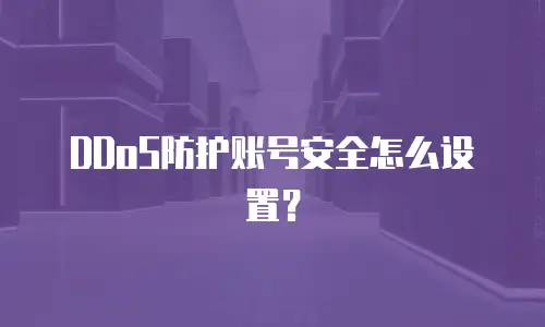 DDoS防护账号安全怎么设置？