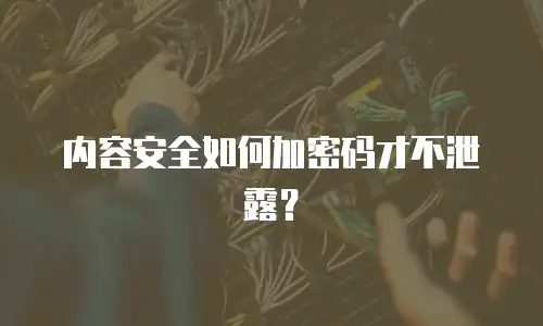 内容安全如何加密码才不泄露？