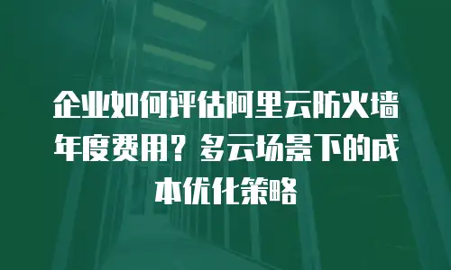 企业如何评估阿里云防火墙年度费用？多云场景下的成本优化策略