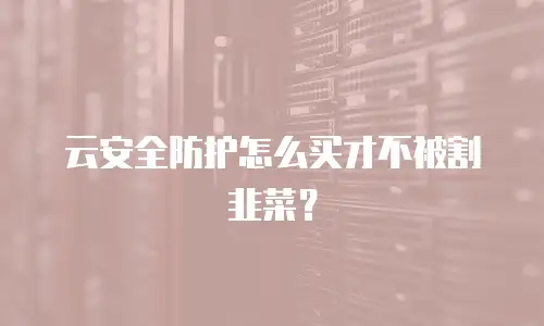云安全防护怎么买才不被割韭菜？