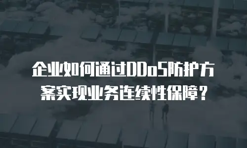 企业如何通过DDoS防护方案实现业务连续性保障？