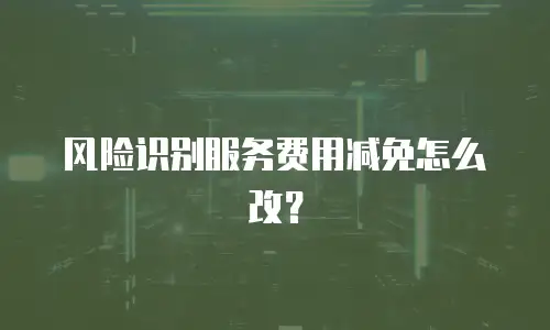 风险识别服务费用减免怎么改？