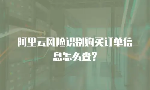 阿里云风险识别购买订单信息怎么查？