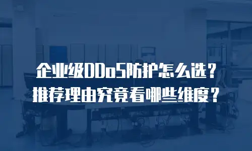 企业级DDoS防护怎么选？推荐理由究竟看哪些维度？