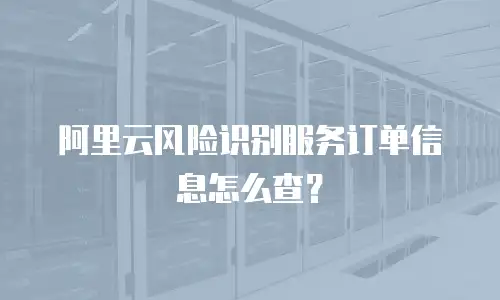阿里云风险识别服务订单信息怎么查？