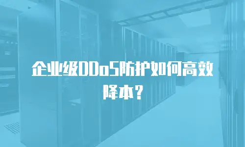 企业级DDoS防护如何高效降本？