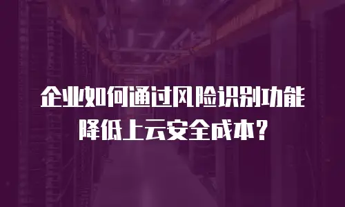企业如何通过风险识别功能降低上云安全成本？