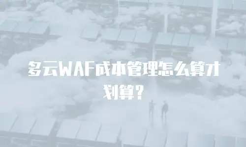 多云WAF成本管理怎么算才划算？