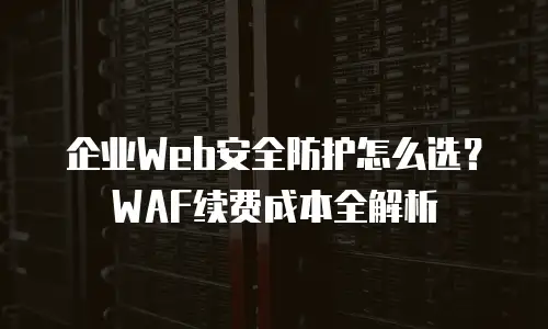 企业Web安全防护怎么选？WAF续费成本全解析