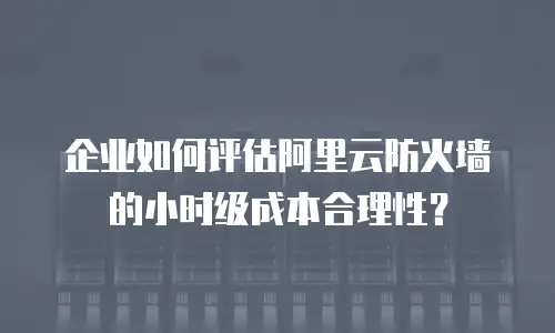 企业如何评估阿里云防火墙的小时级成本合理性？