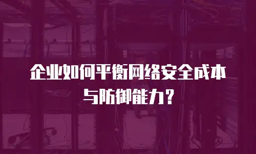 企业如何平衡网络安全成本与防御能力？