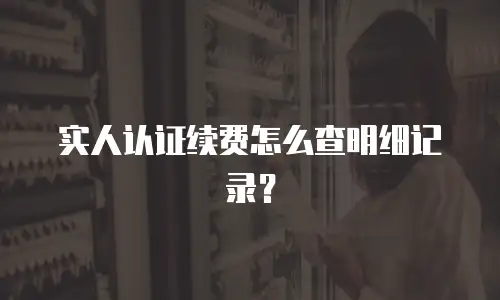 实人认证续费怎么查明细记录？