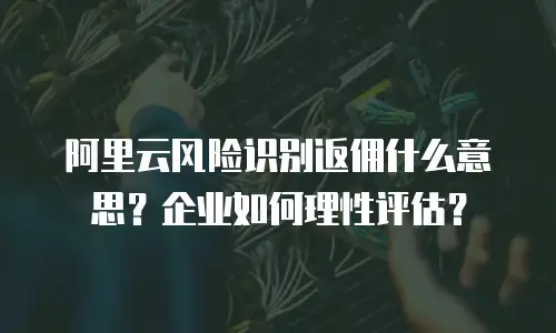 阿里云风险识别返佣什么意思？企业如何理性评估？