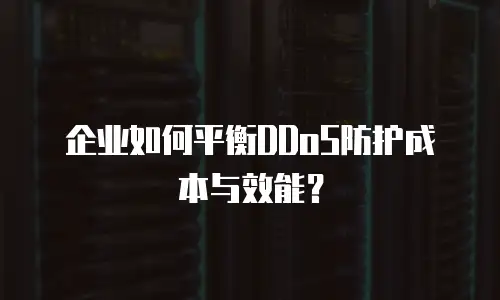 企业如何平衡DDoS防护成本与效能？