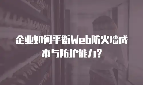 企业如何平衡Web防火墙成本与防护能力？