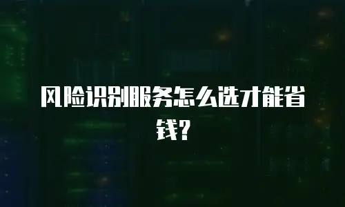 风险识别服务怎么选才能省钱？