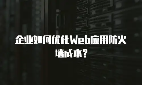 企业如何优化Web应用防火墙成本？