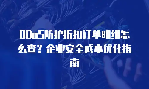 DDoS防护折扣订单明细怎么查？企业安全成本优化指南