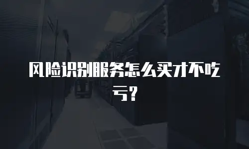 风险识别服务怎么买才不吃亏？