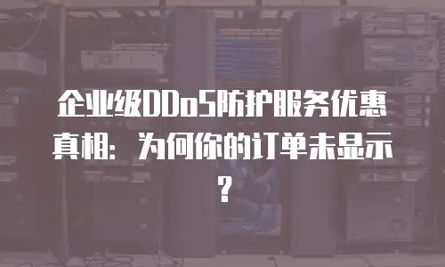 企业级DDoS防护服务优惠真相：为何你的订单未显示？