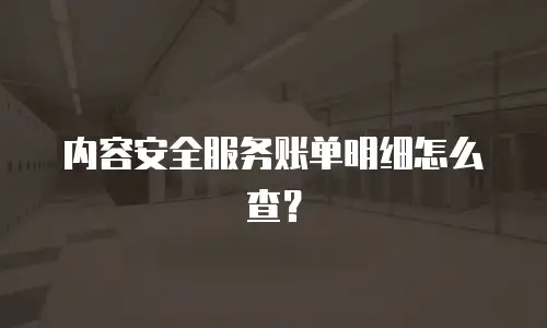 内容安全服务账单明细怎么查？