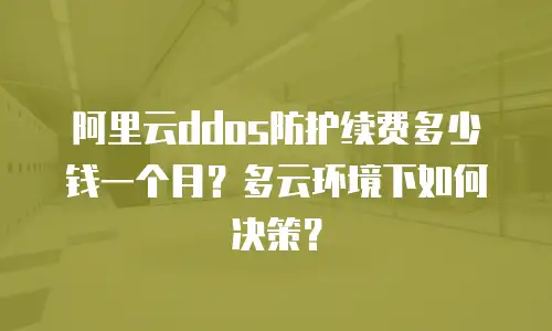 阿里云ddos防护续费多少钱一个月？多云环境下如何决策？