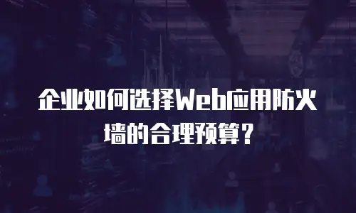 企业如何选择Web应用防火墙的合理预算？