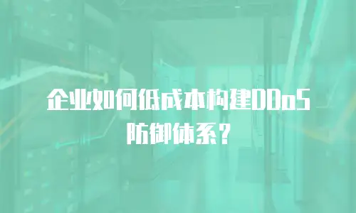 企业如何低成本构建DDoS防御体系？