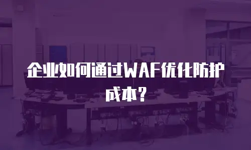 企业如何通过WAF优化防护成本？