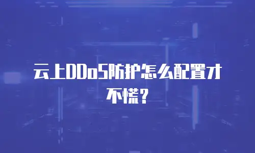 云上DDoS防护怎么配置才不慌？