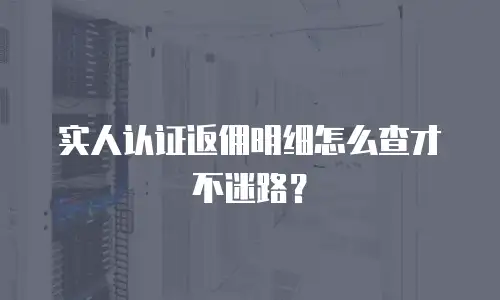 实人认证返佣明细怎么查才不迷路？