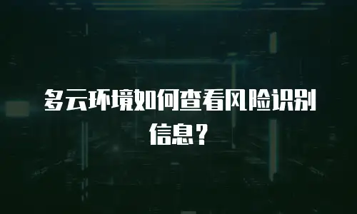 多云环境如何查看风险识别信息？